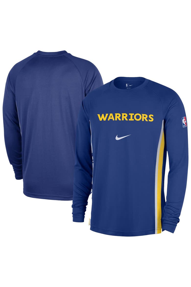 Men's Nike Royal Golden State Warriors 2025/26 Authentic Pre-Game Legend Dri-FIT Long Sleeve Shooting Shirt, Main, color, Royal