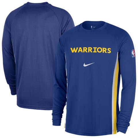 Men's Nike Royal Golden State Warriors 2025/26 Authentic Pre-Game Legend Dri-FIT Long Sleeve Shooting Shirt