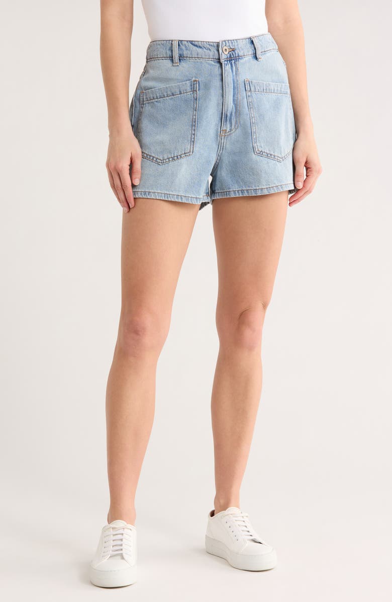Kensie The Patch Pocket Denim Shorts, Main, color, Brisbane