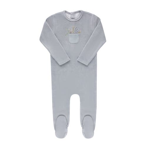 Ely's & Co. Velour Pocket Full Of Flowers Collection In Blue