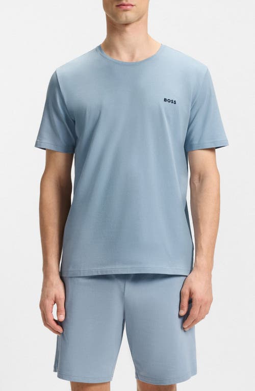 Hugo Boss Boss Mix Match Stretch Modal Pajama T-shirt In Blue