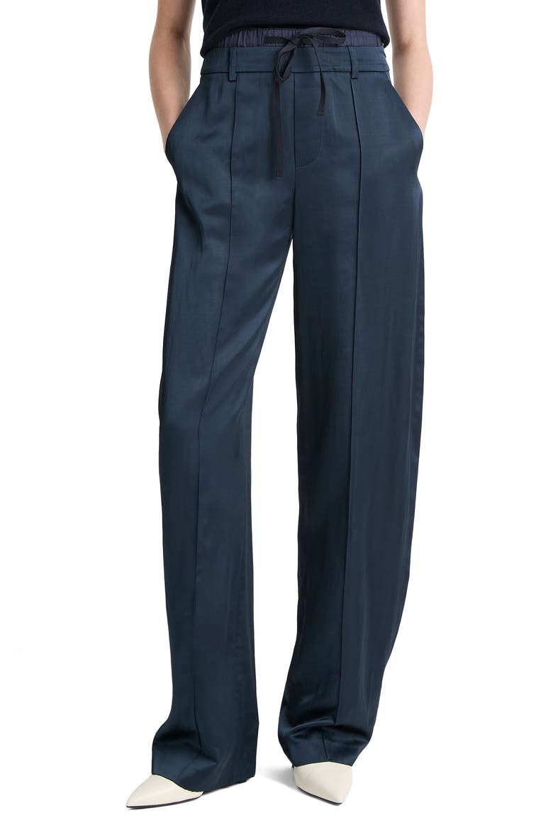 Double Waist Drawstring Pants, Main, color, COASTAL