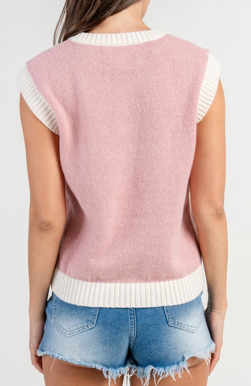 Beivy Horseshoe Sweater Vest In Pink