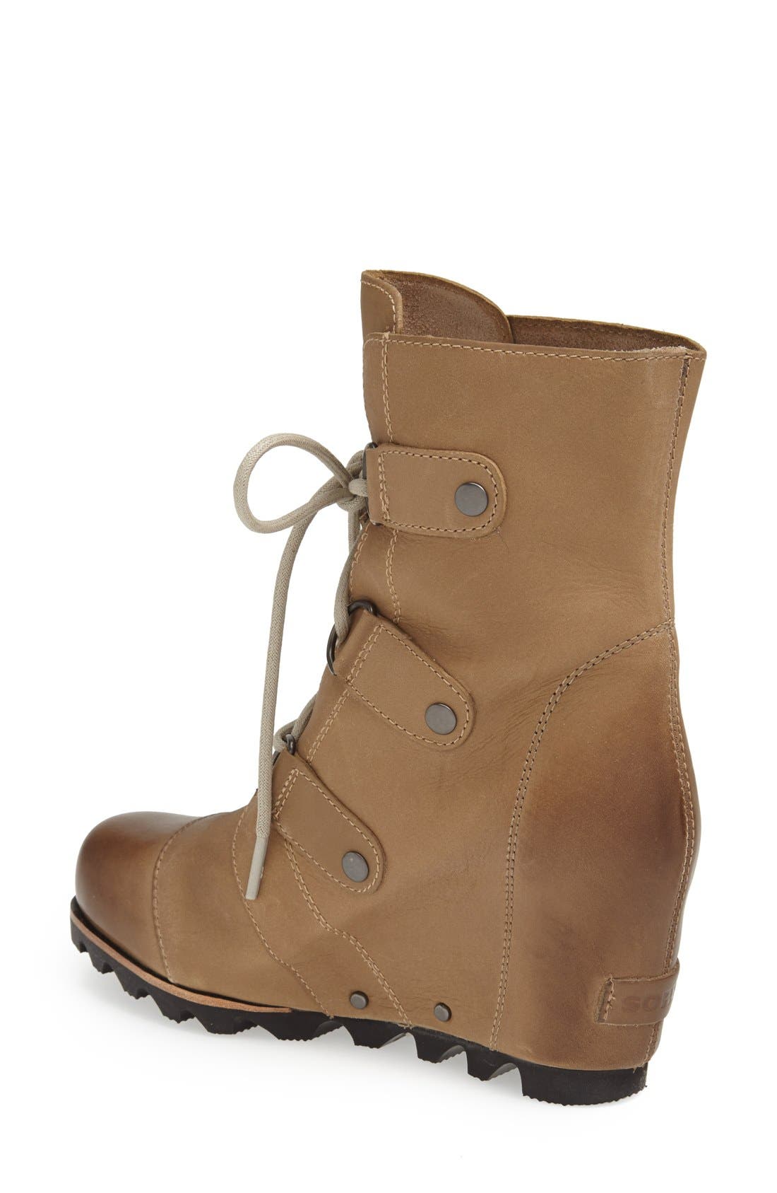 'Joan of Arctic' Waterproof Wedge Boot, Alternate, color, FOSSIL BROWN
