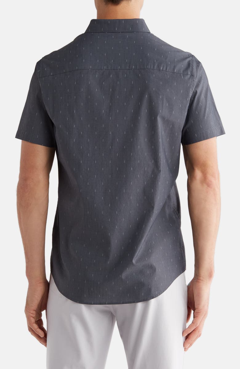 TravisMathew Lava Cone Microprint Button-Up Shirt, Alternate, color, Black