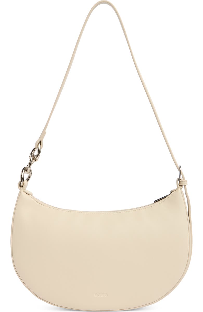 BCBG Chain Detail Crescent Hobo Bag, Alternate, color, Stone