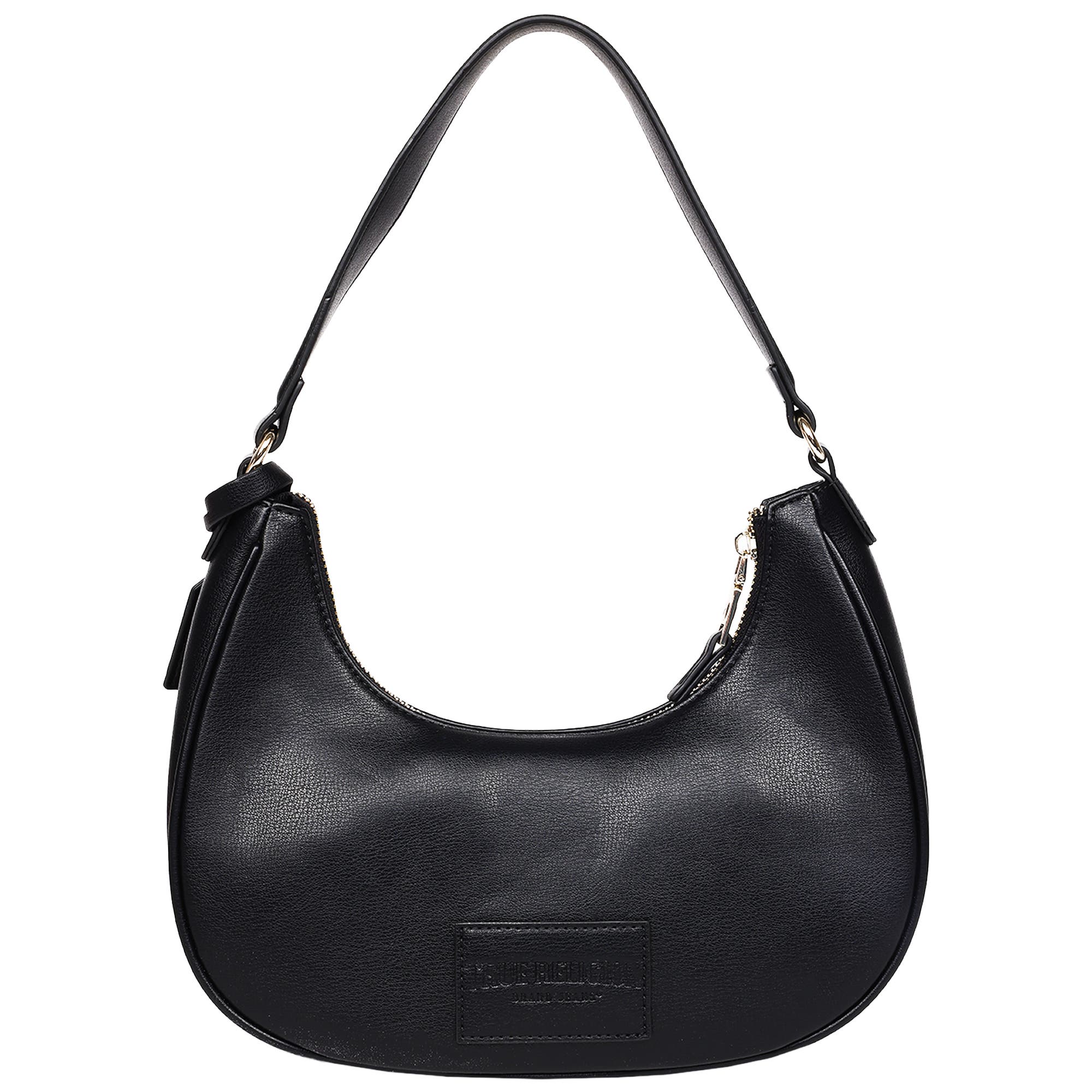 True Religion Zip Top Crescent Hobo Bag, Alternate, color, Black