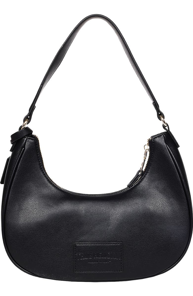 True Religion Zip Top Crescent Hobo Bag, Alternate, color, Black