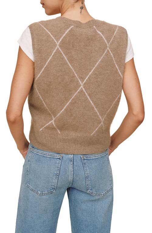 Bella Dahl Argyle Sweater Vest In Brown
