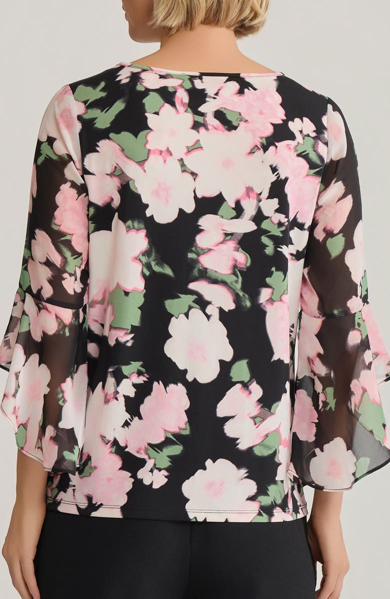 KASPER Floral Flutter Sleeve Top, Alternate, color, 