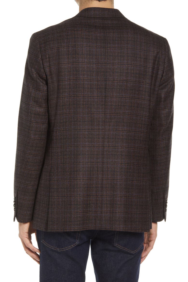 Konan Trim Fit Plaid Wool Sport Coat, Alternate, color, BROWN