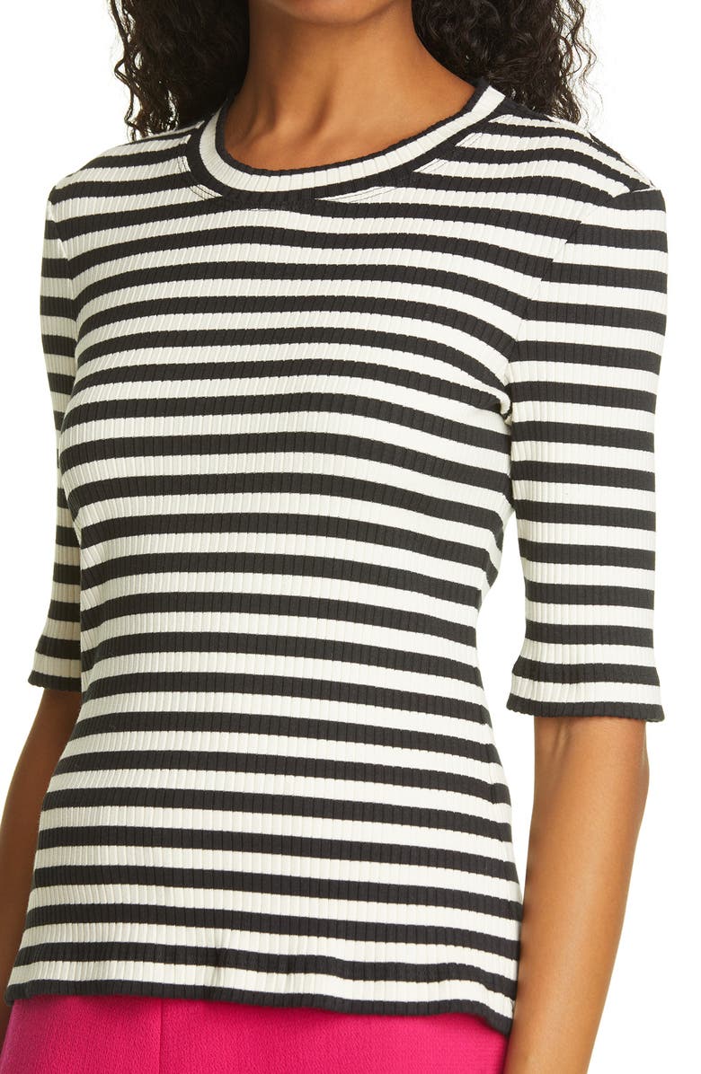 Rosetta Getty Stripe Rib Jersey T-Shirt, Alternate, color, 
