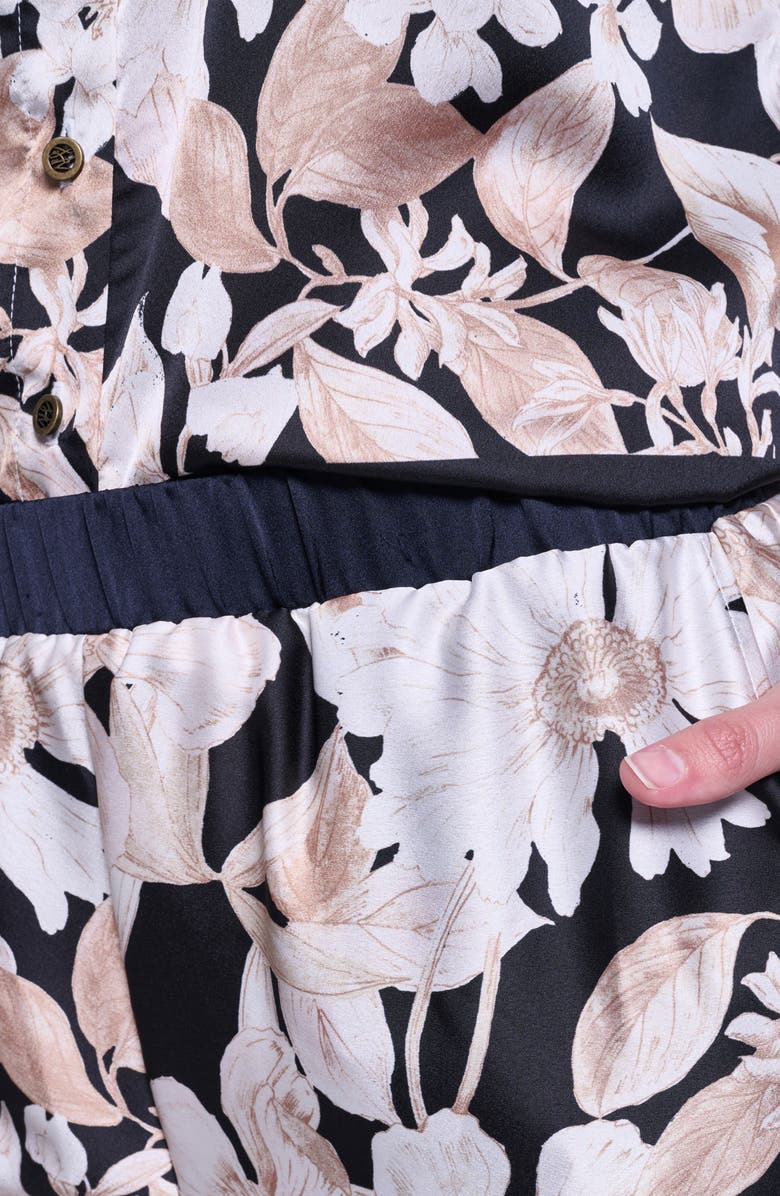 KARL LAGERFELD PARIS Floral Print Wide Leg Pants, Alternate, color, Midnight Combo