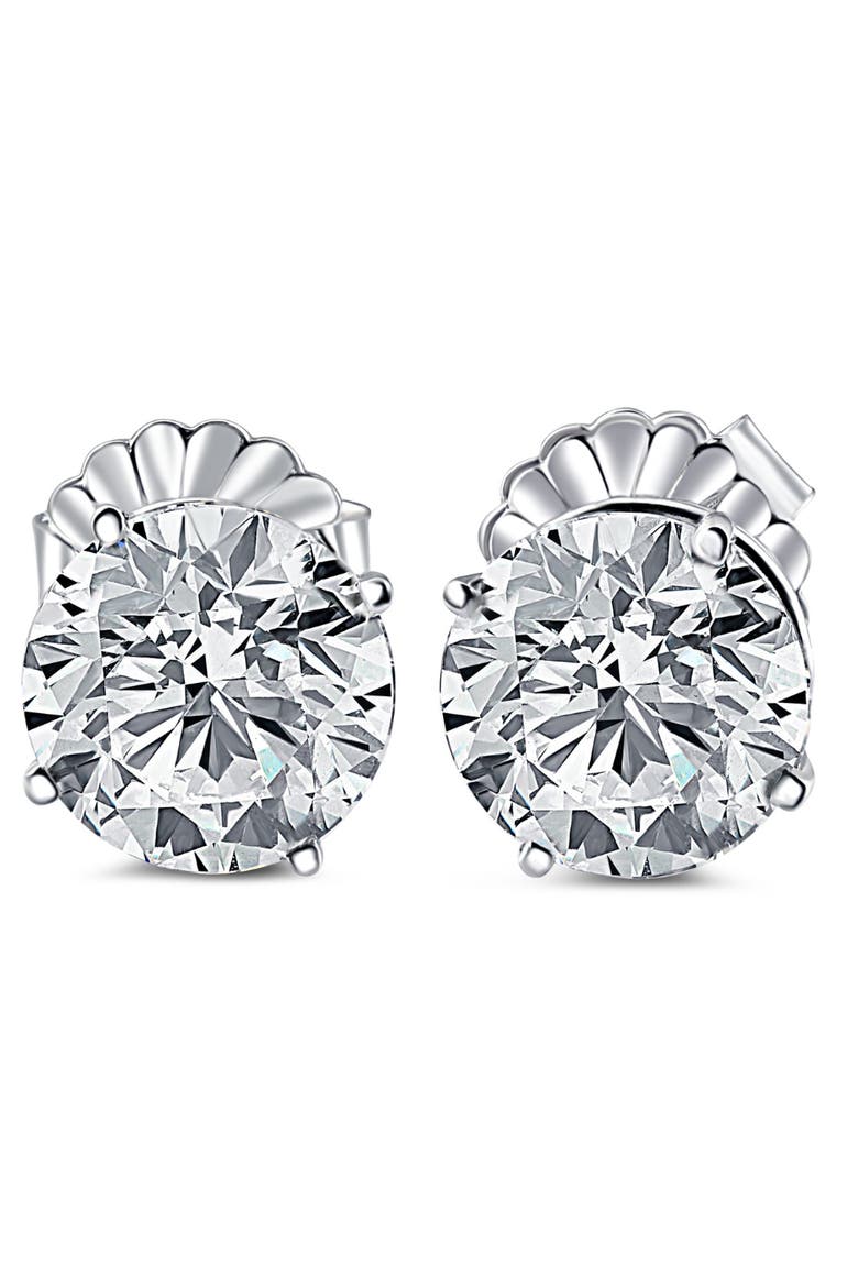 Certified 6.00CT Round Diamond Studs 14k Gold Lab Grown, Main, color, 14k White Gold