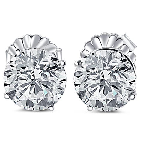 Certified 6.00CT Round Diamond Studs 14k Gold Lab Grown