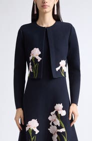 Oscar de la Renta Iris Floral Jacquard Jacket