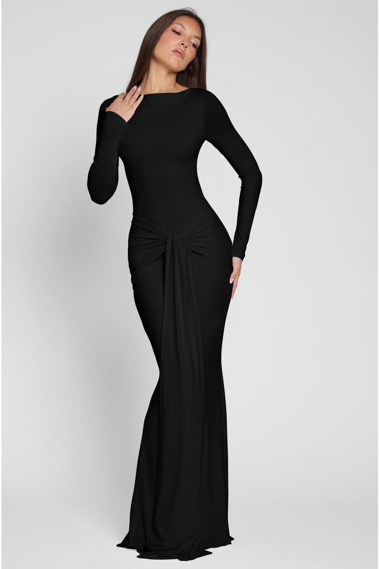 Oasis Knot Maxi Dress, Alternate, color, Black