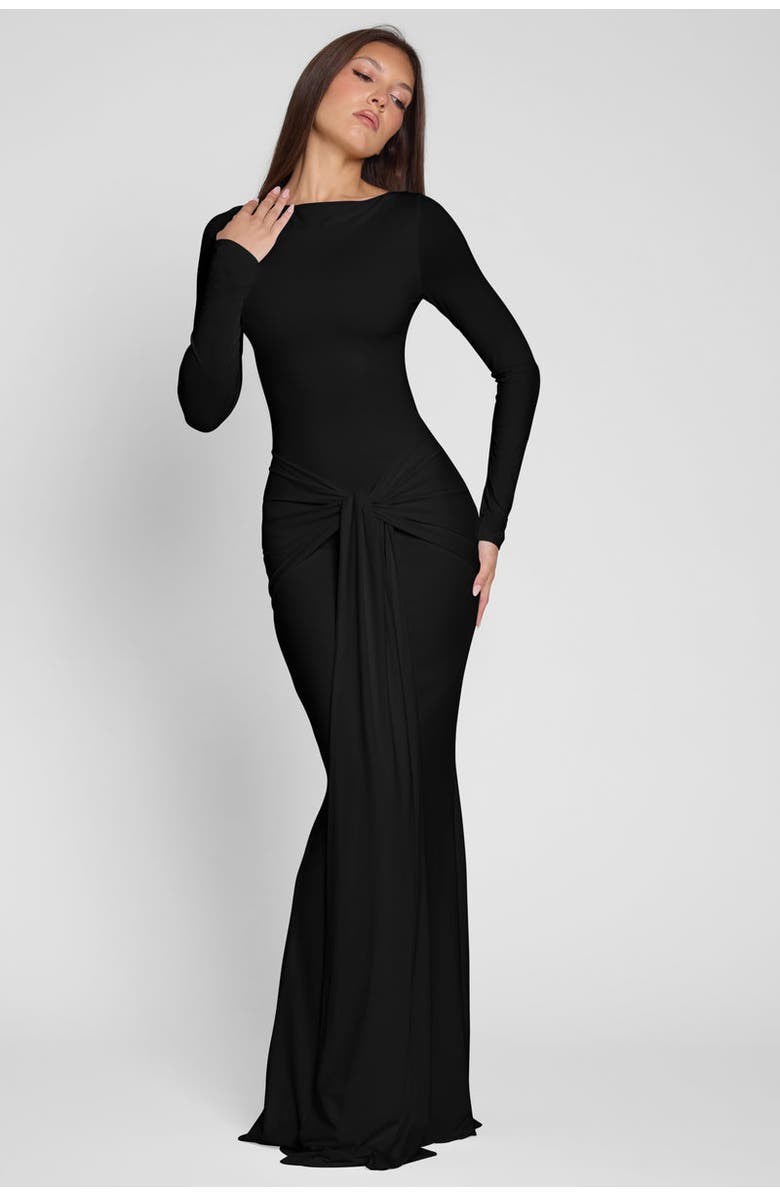 LEAU Oasis Knot Maxi Dress, Alternate, color, Black