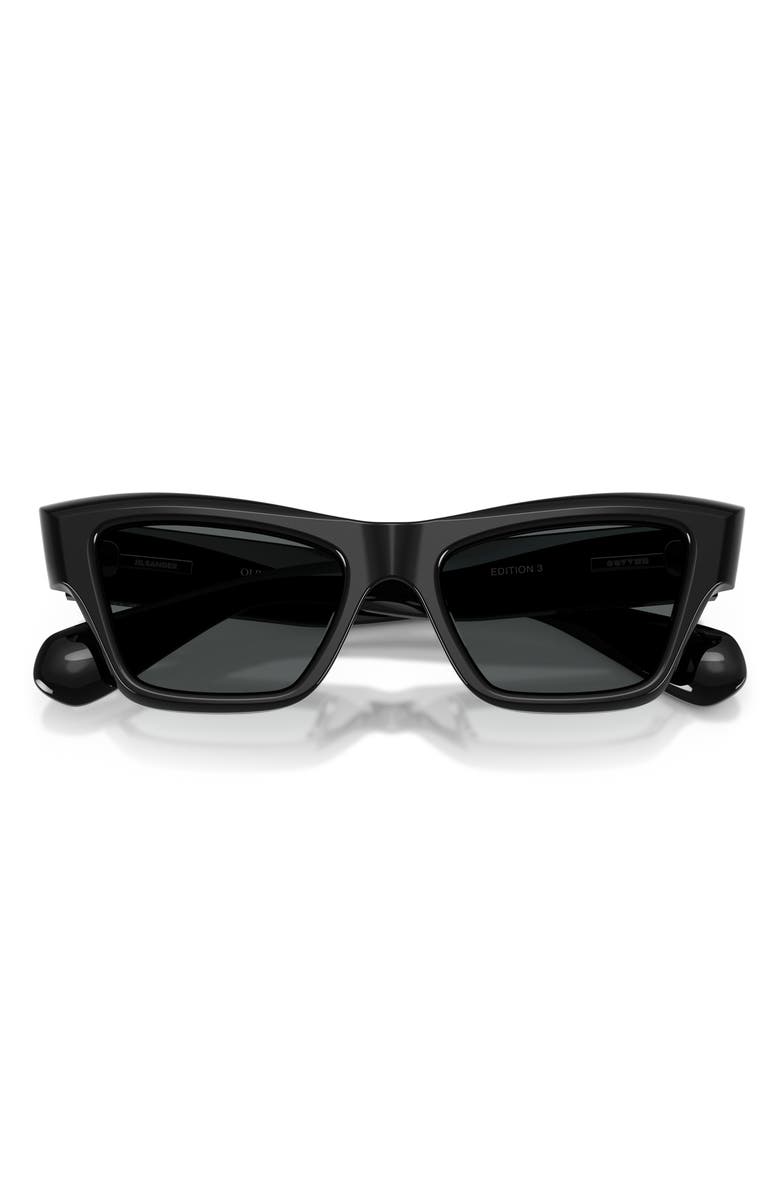 Oliver Peoples 52mm Jil Sander Edition Cat Eye Sunglasses, Alternate, color, Black / Carbon Grey