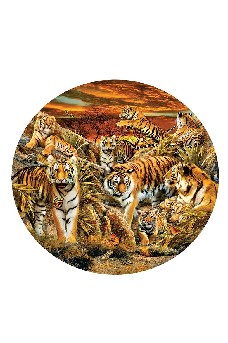Tigers Galore 500 piece Jigsaw Puzzle for Adults Round, Alternate, color, Multicolor