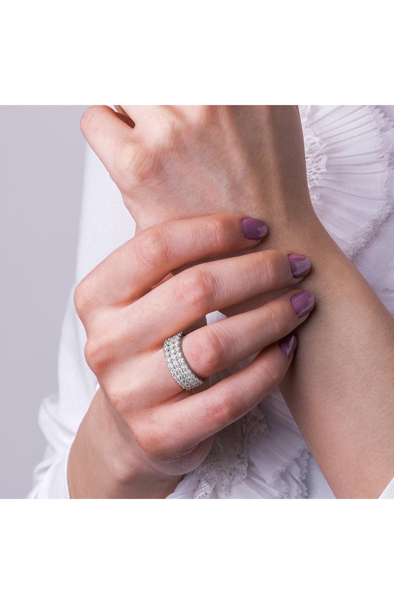 Created Forever Sterling Silver Lab Grown Diamond Band Ring, Alternate, color, White