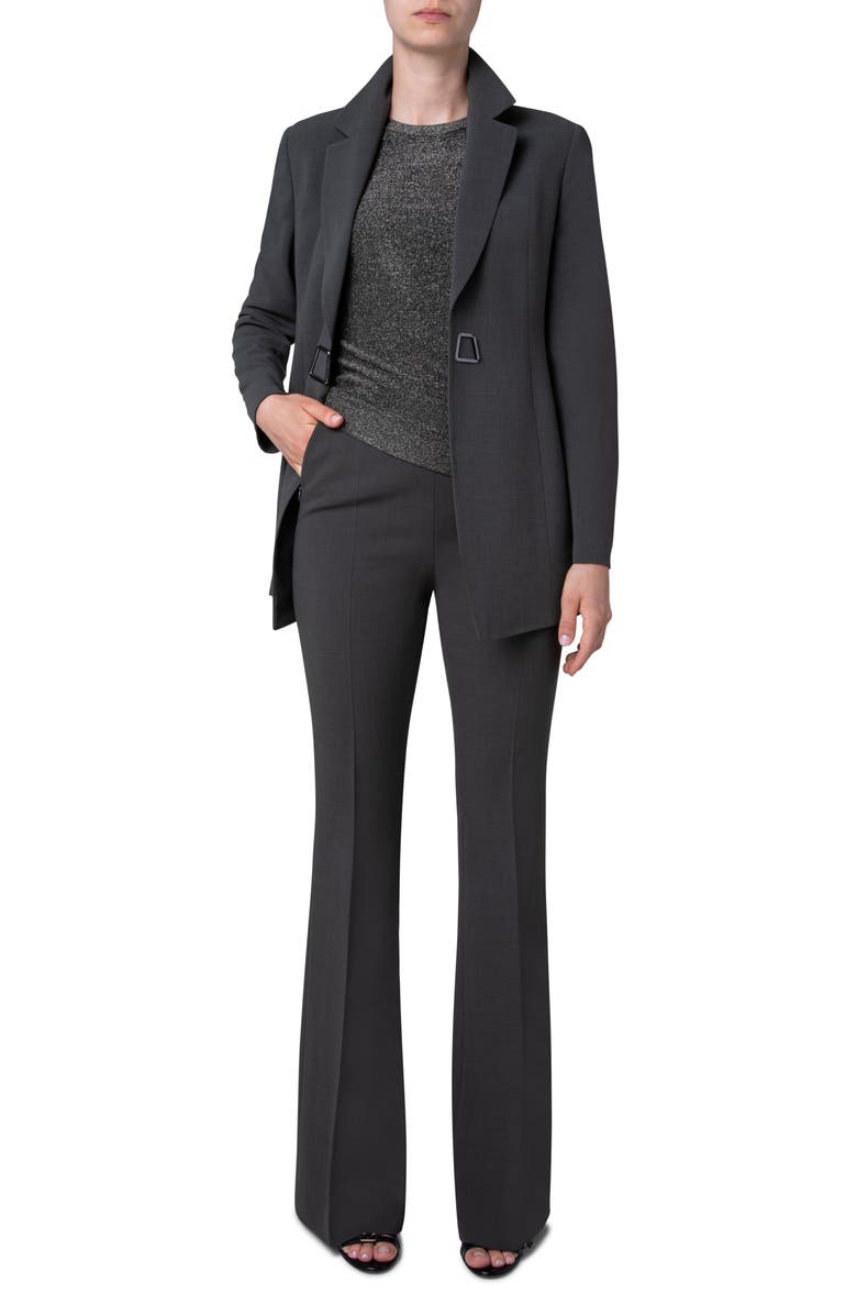 Akris Alpha Trapezoid Closure Double Face Wool Blend Blazer, Alternate, color,