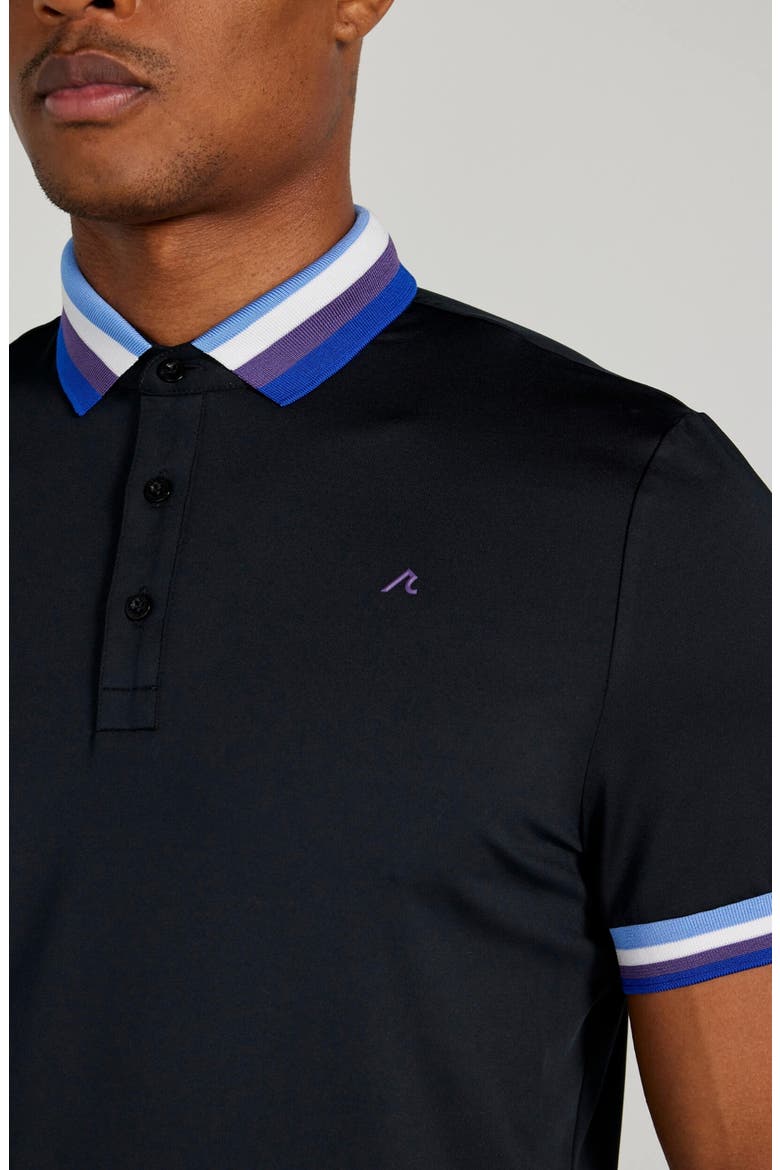 Curtis Tipped Performance Golf Polo, Alternate, color, TUXEDO