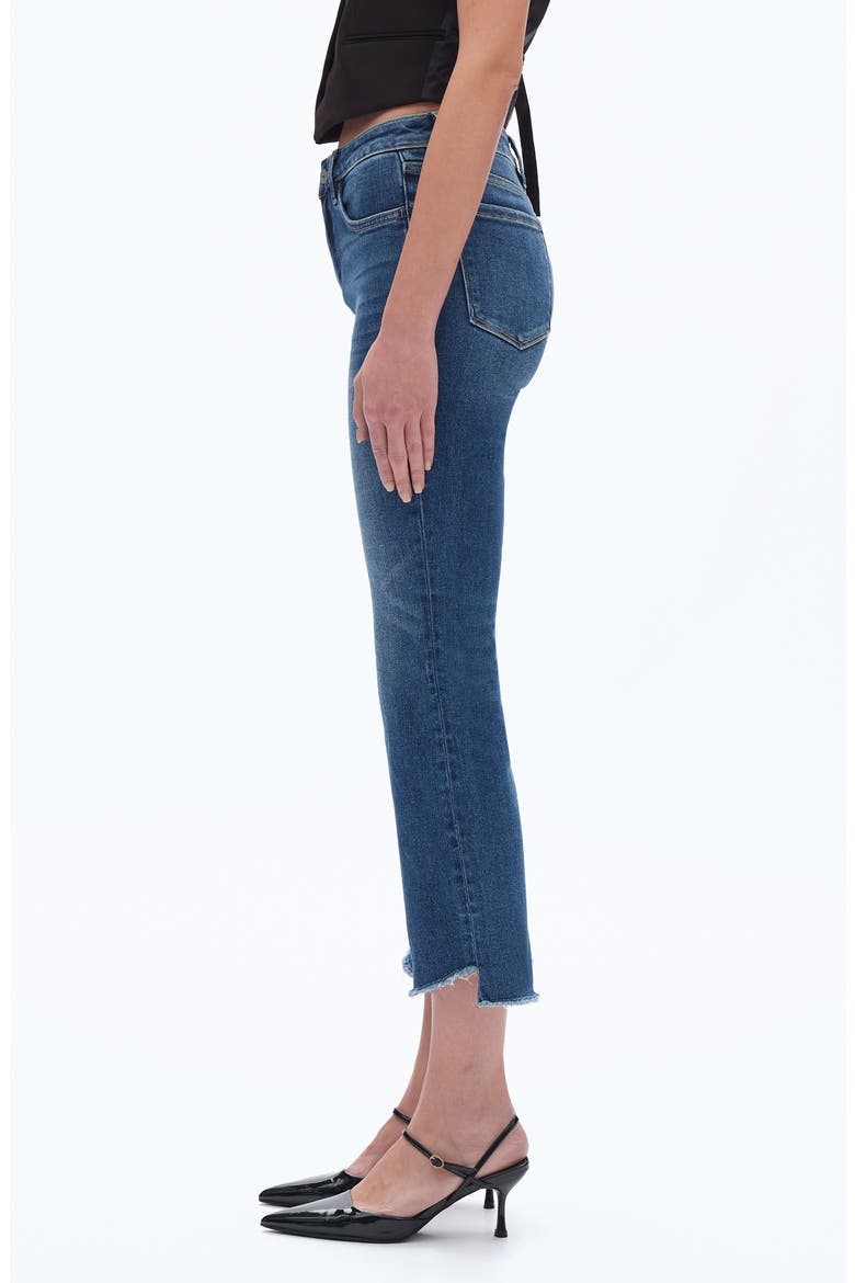 Frayed Step Hem Mid Rise Ankle Bootcut Jeans, Alternate, color, DIAMONDS
