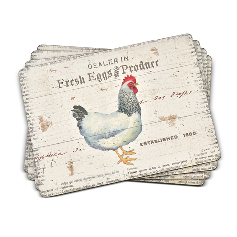 On The Farm Set of 4 Cork Back Placemats