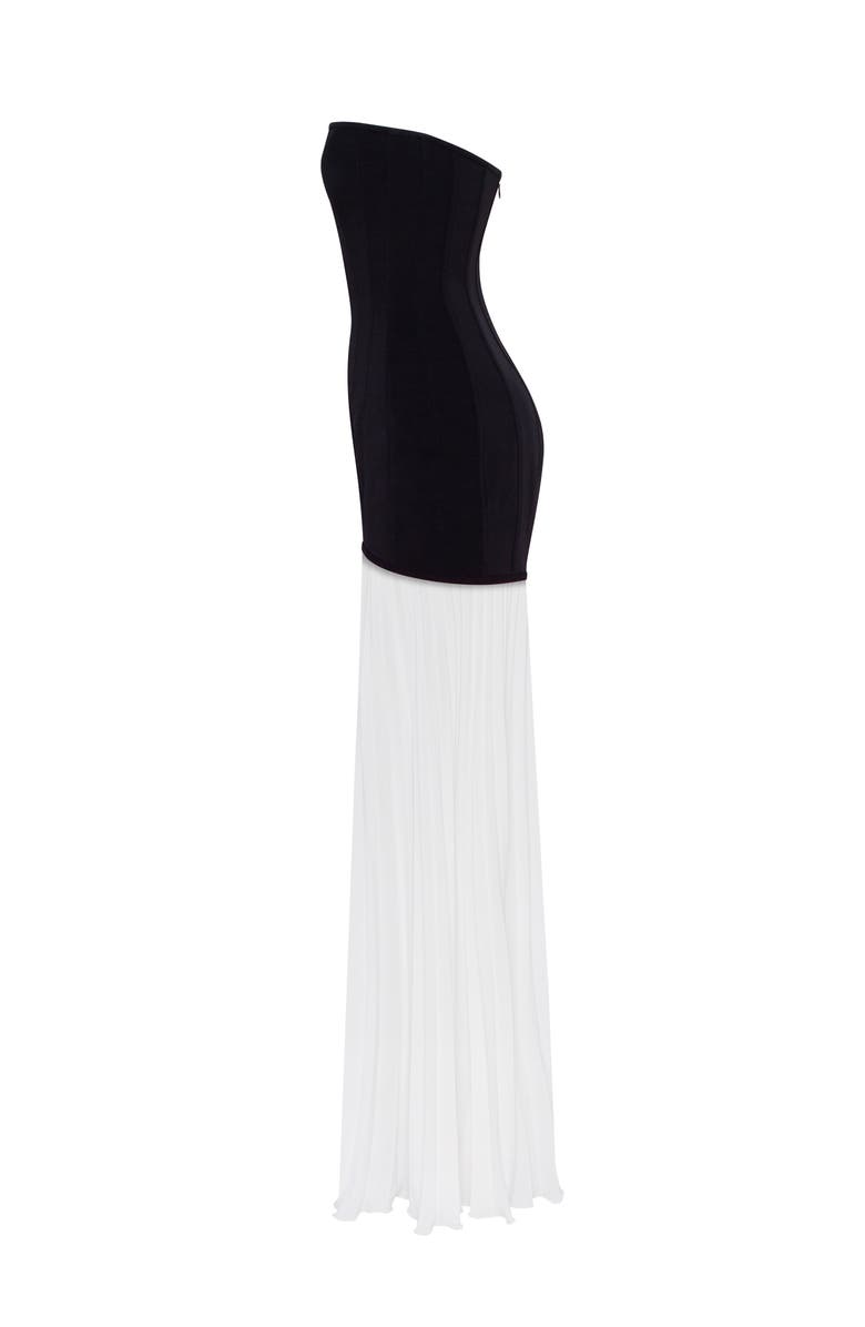 Milla Parisienne Dress With A Pleated Skirt, Alternate, color, Black&White