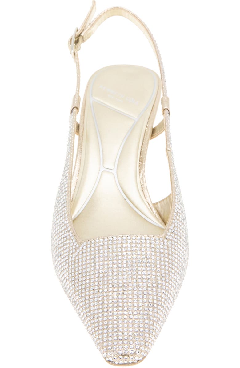 Kenneth Cole Martha Crystals Slingback Kitten Heel Pump, Alternate, color, Gold Fabric