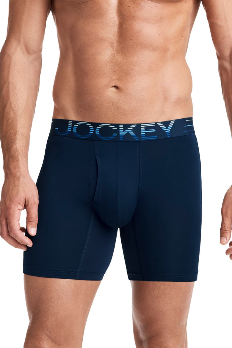 Men's EverActive Zero Chafe 6" Microfiber Boxer Brief - 3 Pack, Alternate, color, Ocean Dove