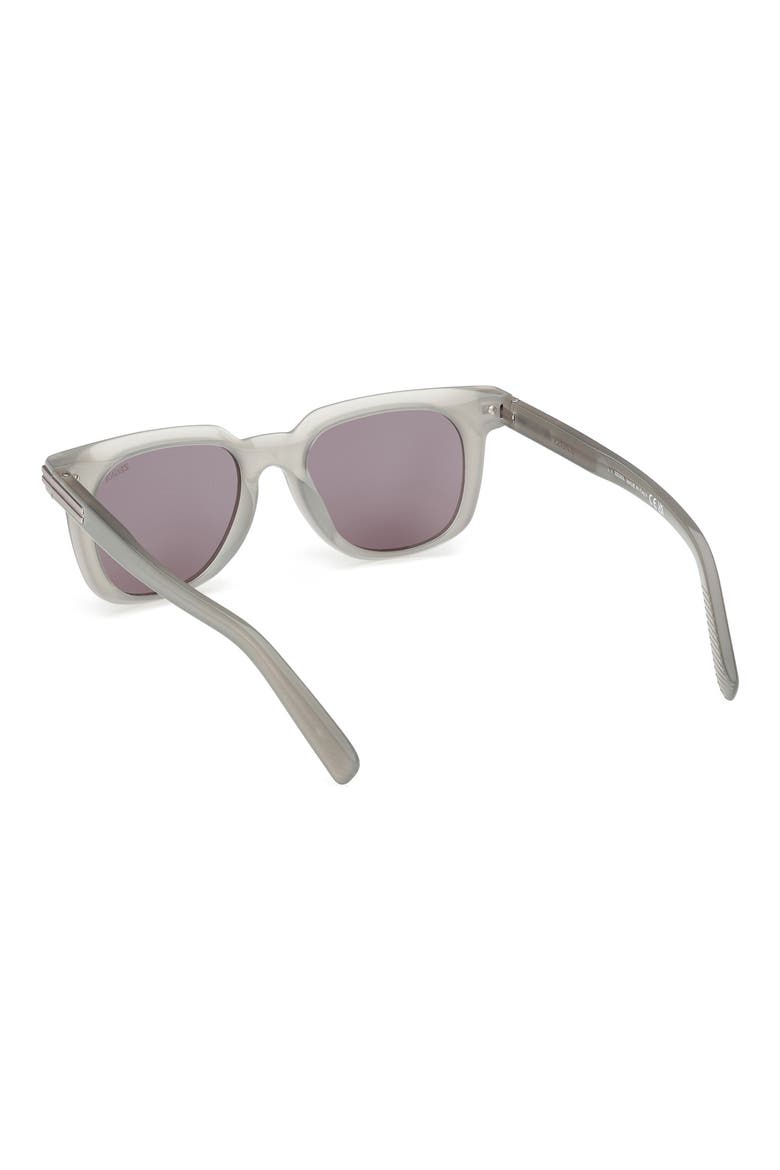 50mm Geometric Sunglasses, Alternate, color, SHINY MILKY GREY