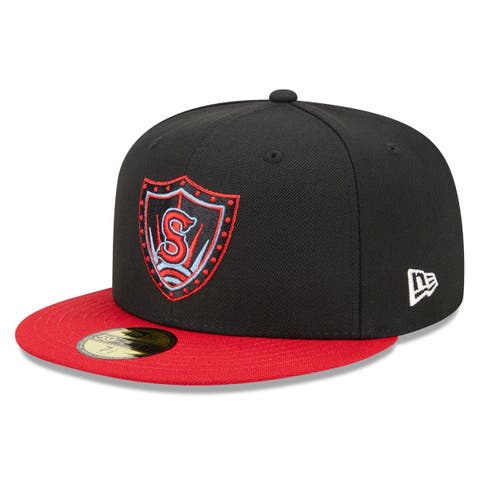 Men's New Era Black/Red Spokane Indians Marvel x Minor League 59FIFTY Fitted Hat