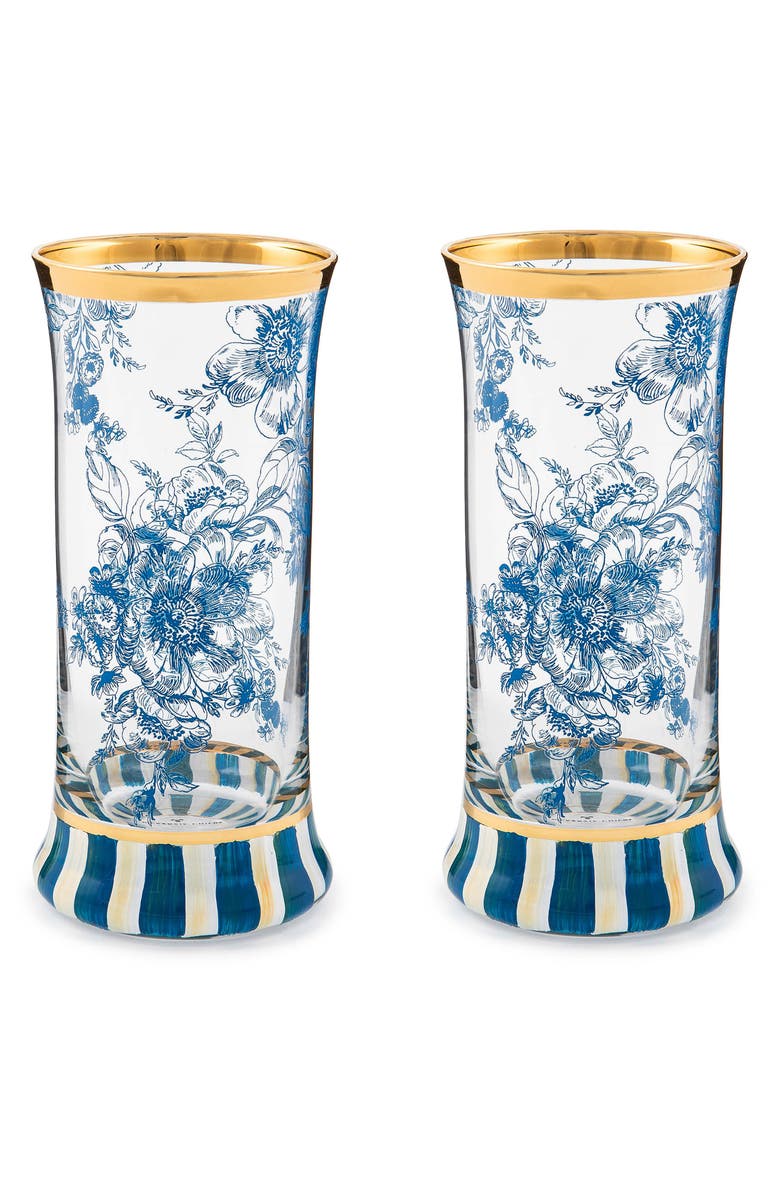 MACKENZIE CHILDS Set of 2 English Garden Royal Highball Glasses, Main, color, 