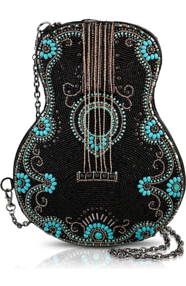 Mary Frances Accessories Turquoise Tune Crossbody Handbag, Main, color, Black