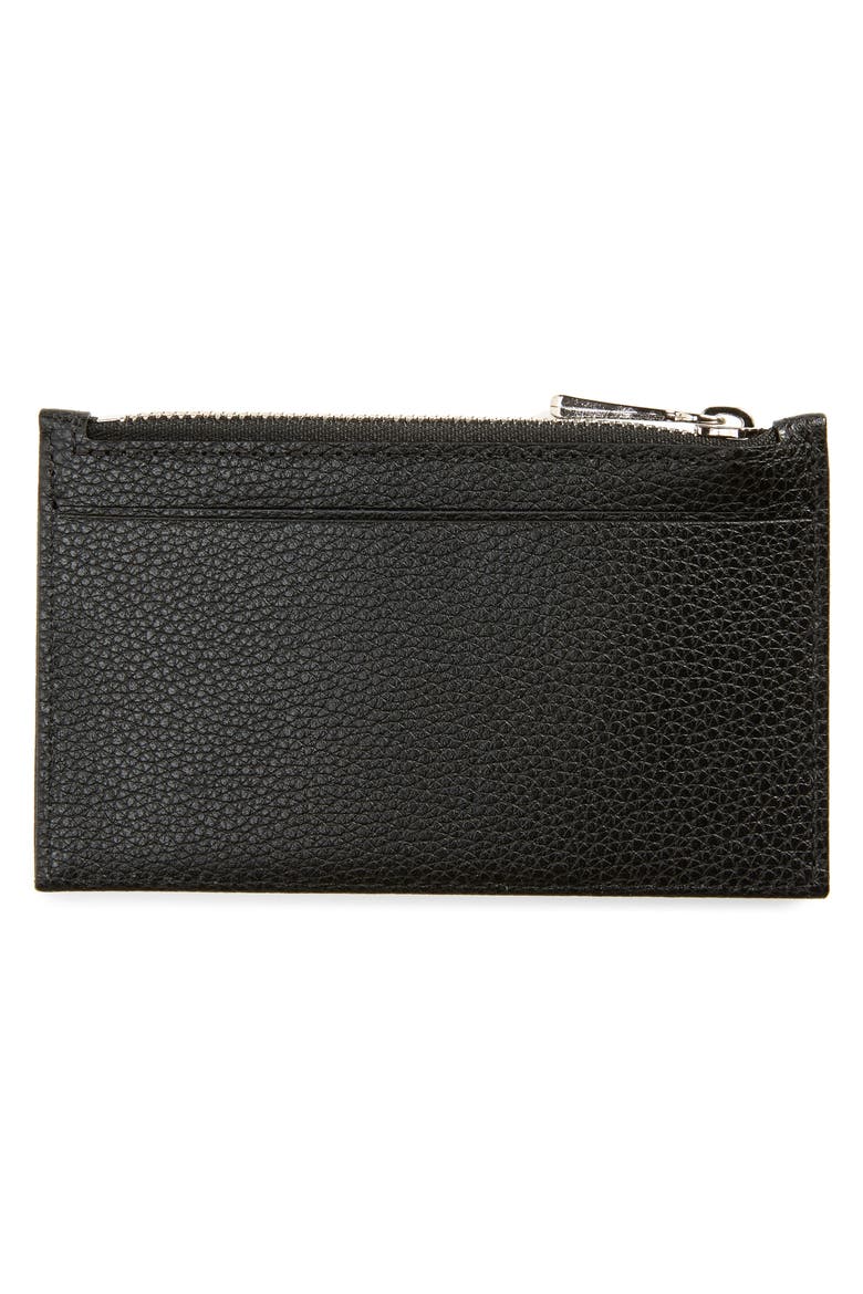 Le Foulonné Leather Card Case, Alternate, color, BLACK/ NICKEL