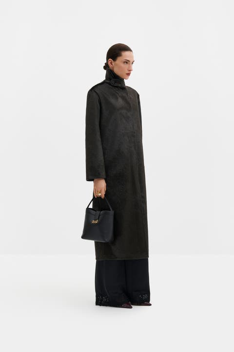 Phoebe Faux Pony Hair Long Coat