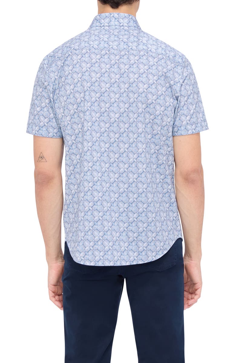 Bugatchi Miles OoohCotton<sup>®</sup> Abstract Print Short Sleeve Button-Up Shirt, Alternate, color,