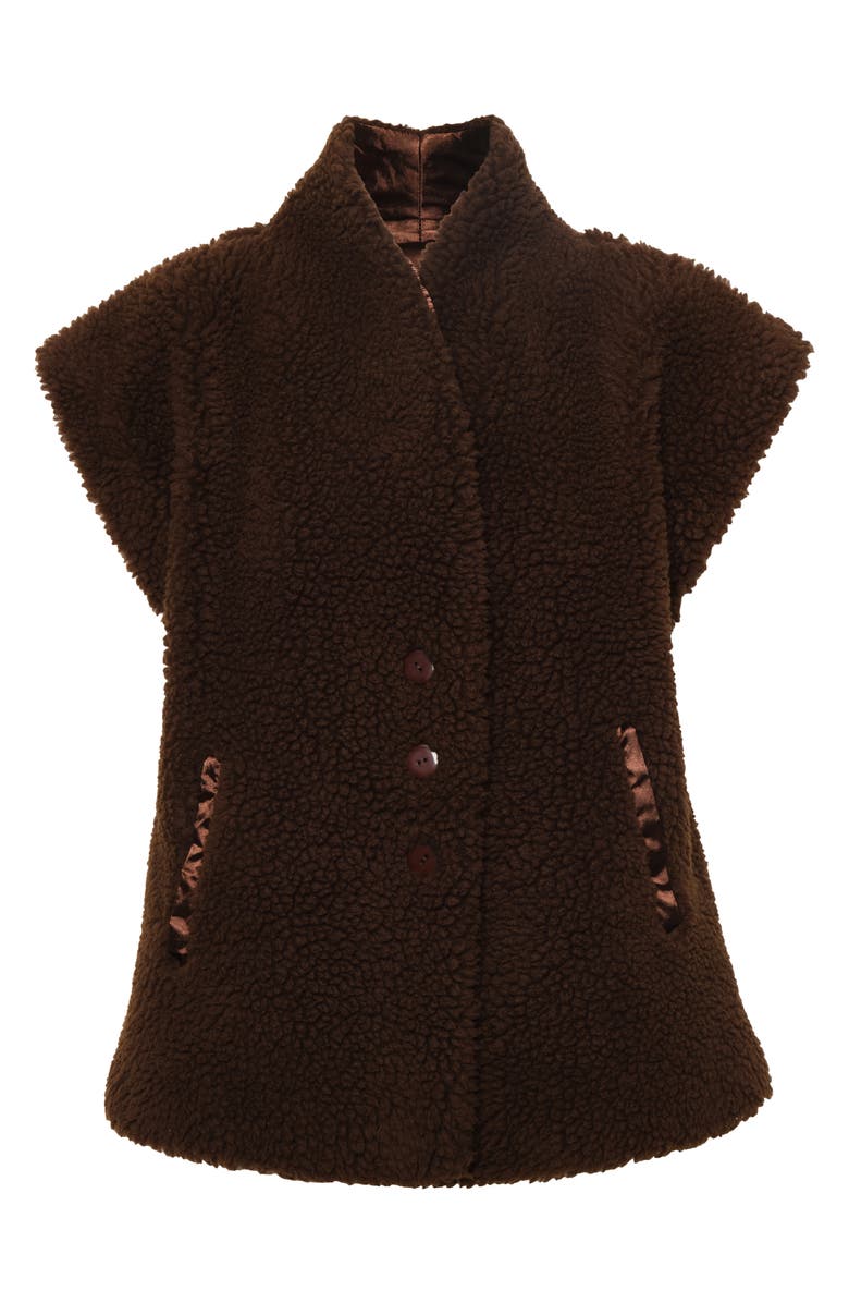 The Lulo Project Bolsa Faux Shearling Vest, Alternate, color, Chocolate 18