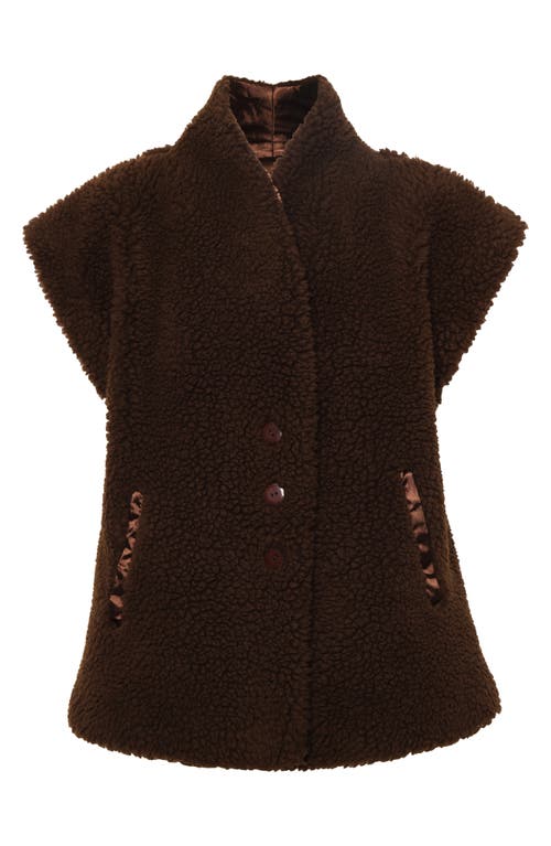 The Lulo Project Bolsa Faux Shearling Vest In Brown