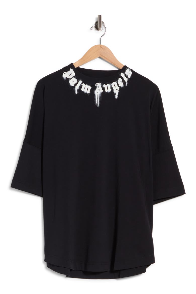 Neck Logo Oversized T-Shirt, Alternate, color, BLACK/WHITE