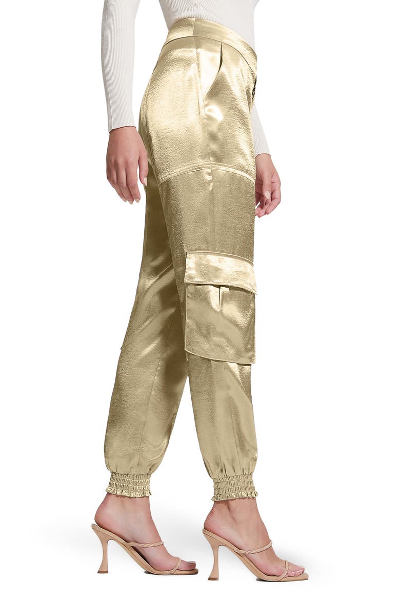Soundwave Textured Satin Cargo Pants, Alternate, color, CEMENTO