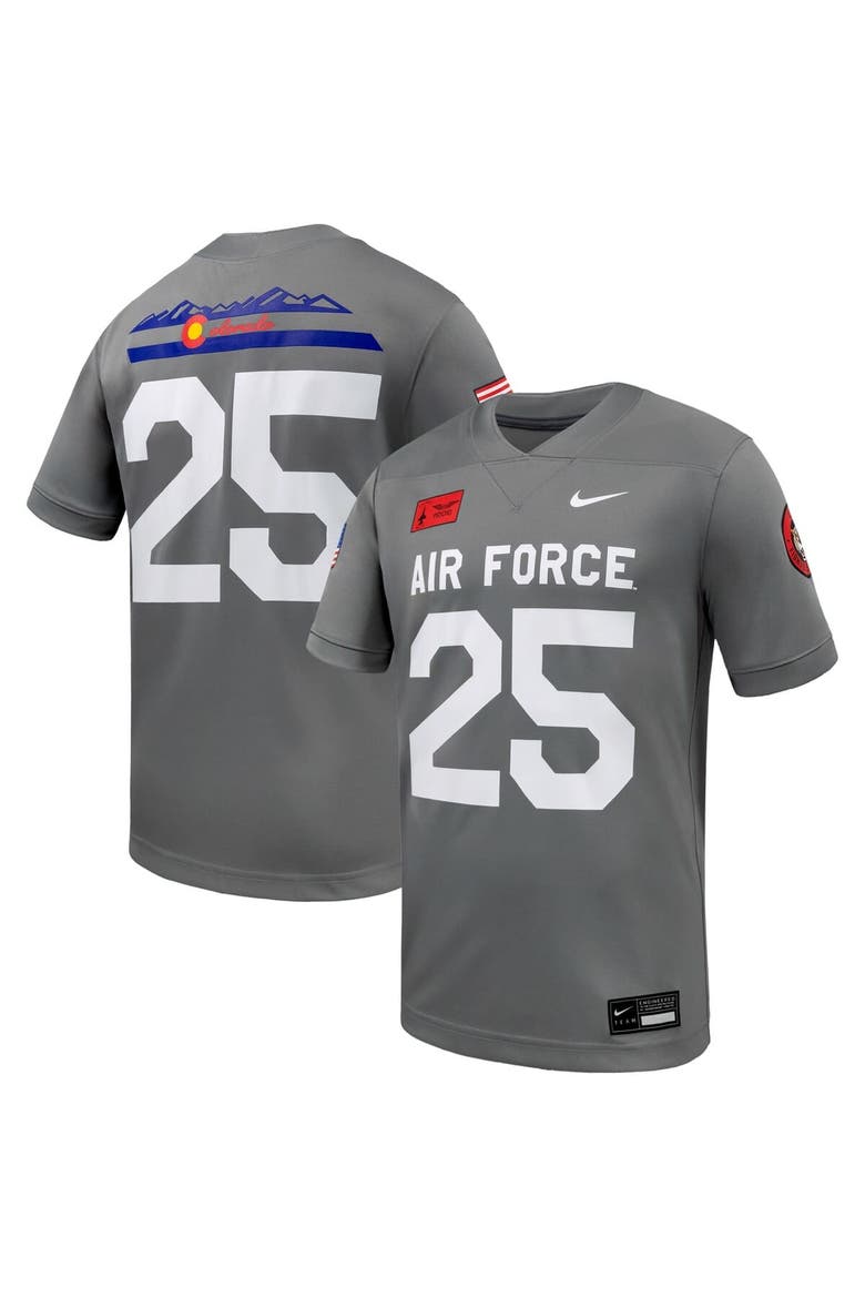 Men's Nike #25 Gray Air Force Falcons APLS Fighting Falcon Collection Football Game Jersey, Alternate, color, Gray
