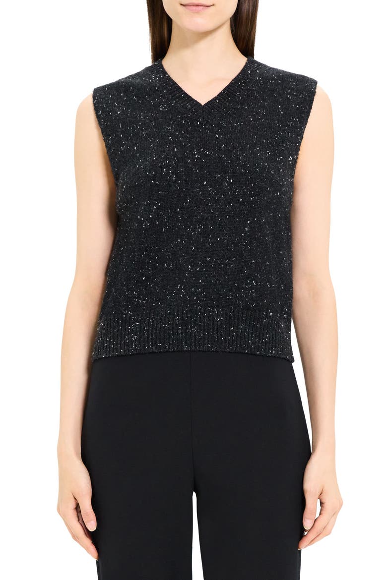 Marled Wool & Cashmere Sweater Vest, Main, color, CHARCOAL MULTI - QDY