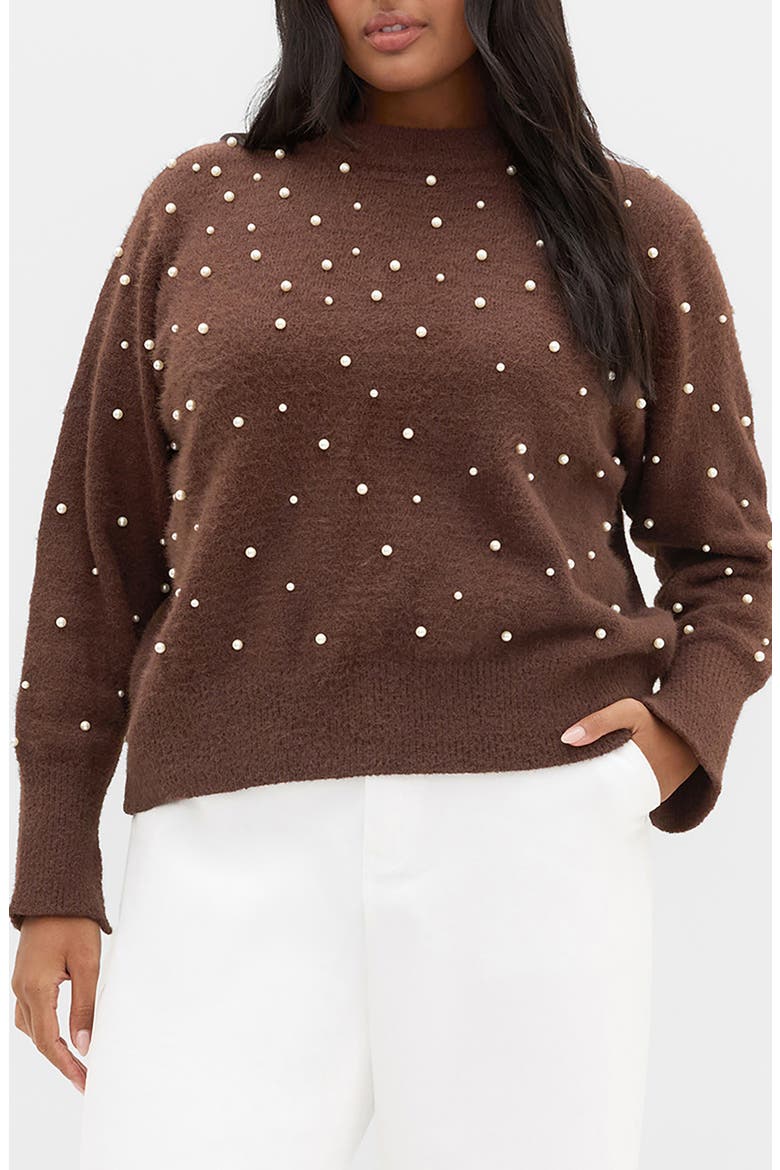 Pearly Gate Sweater, Main, color, CHOCOLATE