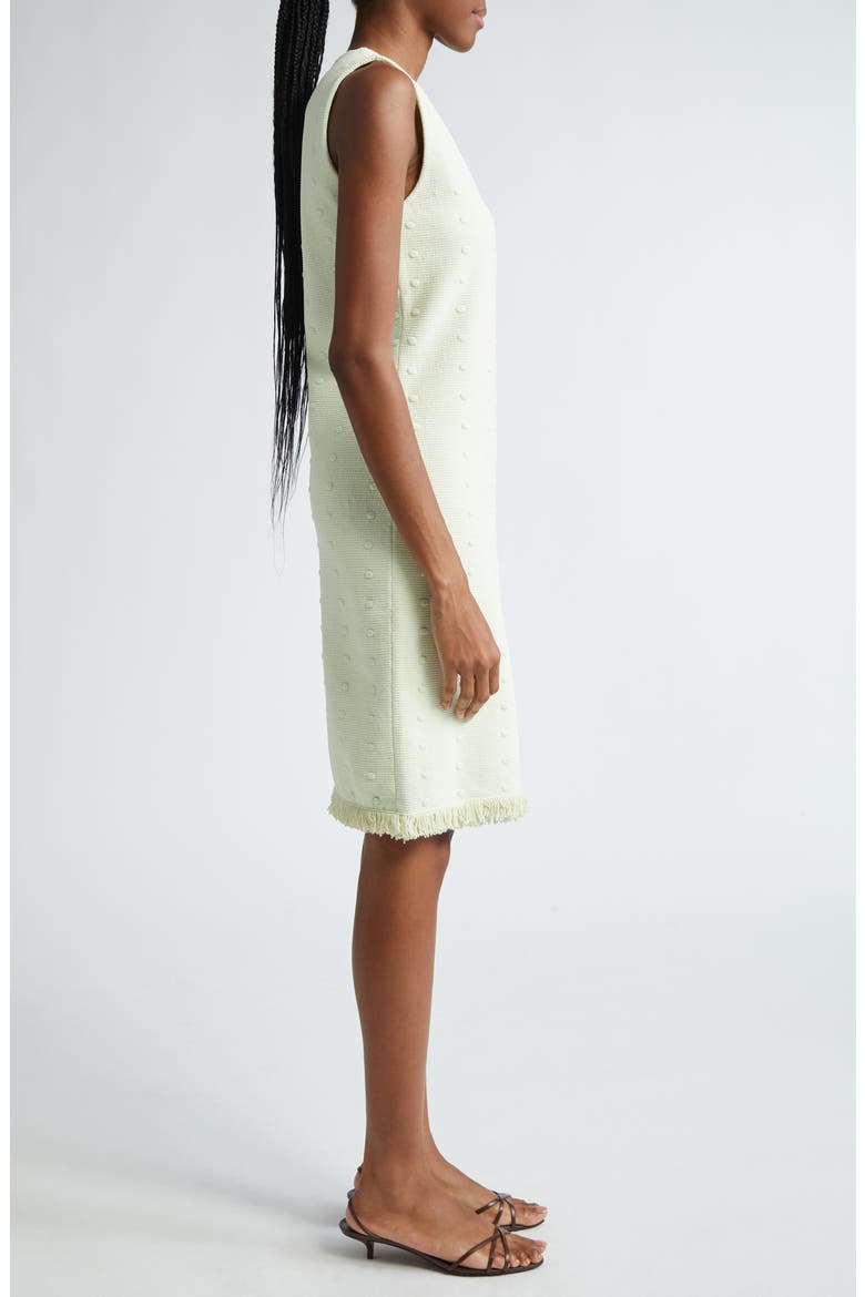 Polka Dot Stretch Piqué Knit Dress, Alternate, color, PALE LIME/ OPTIC WHITE