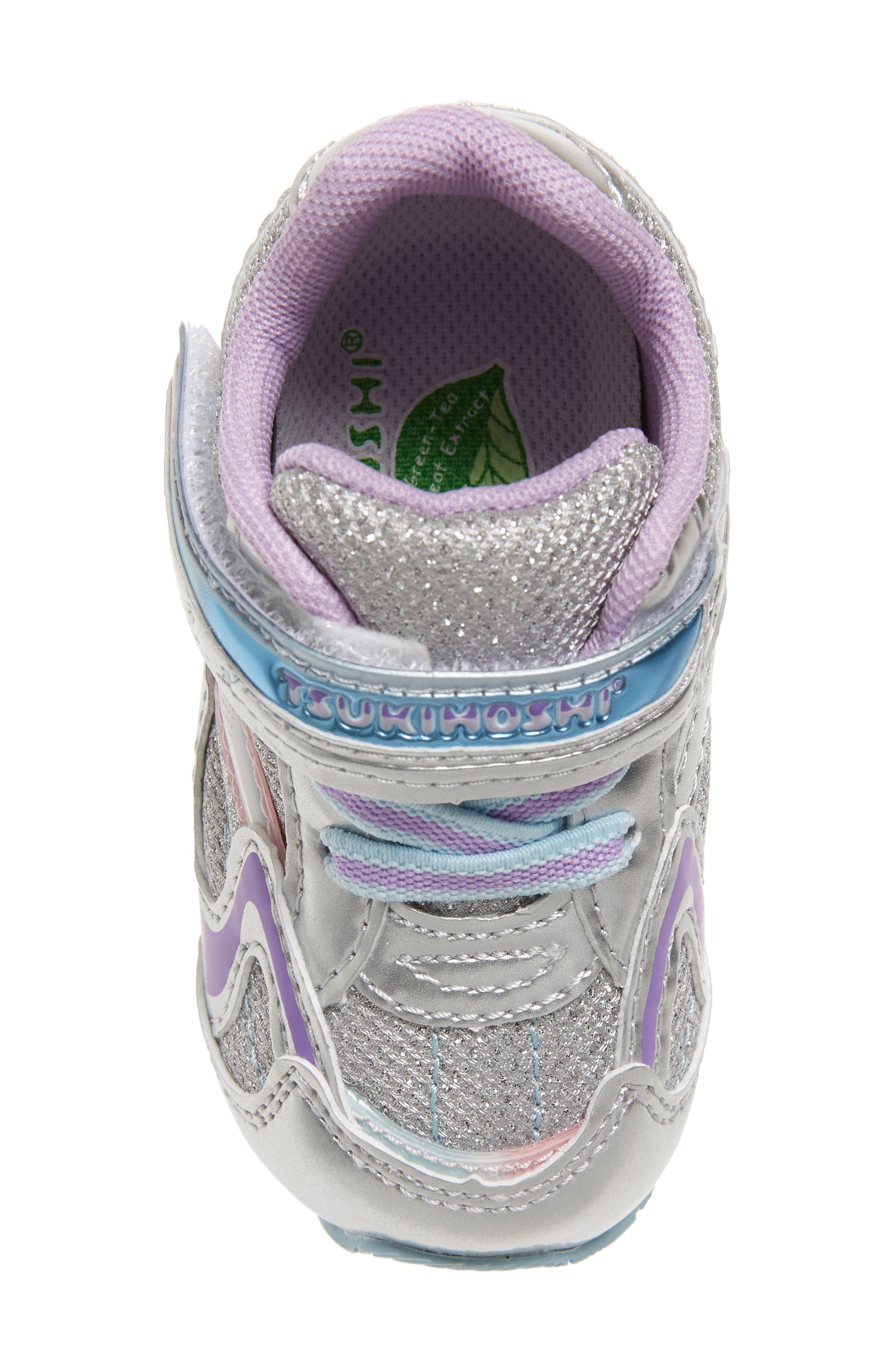 Tsukihoshi Kids' Glitz Washable Sneaker, Alternate, color, Silver/ Lavender