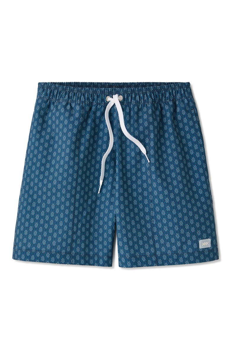 5.5-Inch Water Repellent Swim Trunks, Alternate, color, ASH BLUE/ BELIZE BLUE GEO
