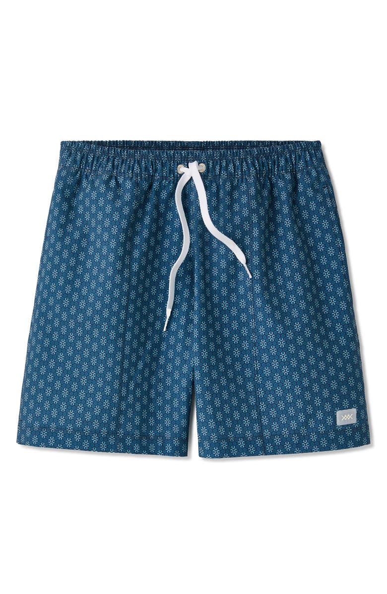 Rhone 5.5-Inch Water Repellent Swim Trunks, Alternate, color, Ash Blue/ Belize Blue Geo